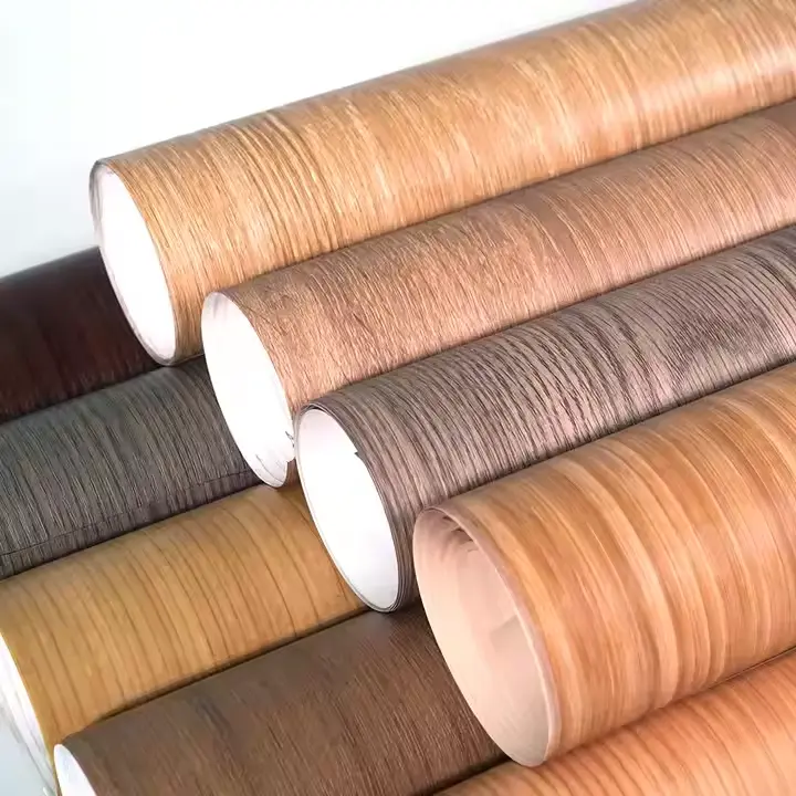 Efek kayu pvc hewan peliharaan pp pp dapur film vinil